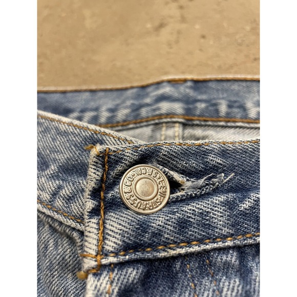 Vintage Levis 501 Jeans Mens 38x28 Light Blue Straight Leg Button Fly USA 90s - Picture 5 of 16